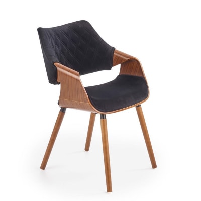 Chaise design retro noir et bois