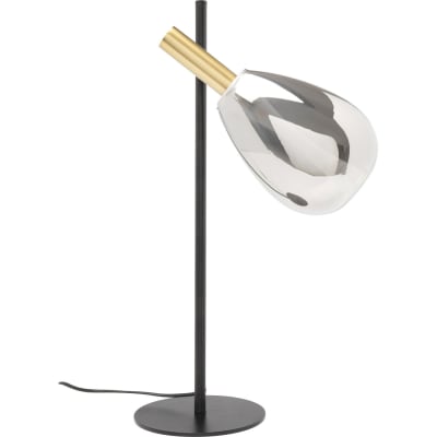 Lampe en verre chromé et acier noir