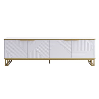 Meubles tv en mdf avec rangement blanc 160x37,5x48 cm