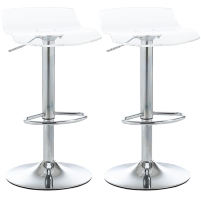 Tabourets de bar pivotant 360° acrylique et métal transparent
