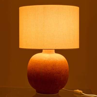 Lampe à poser ronde en poterie céramique terracotta 38 x 38