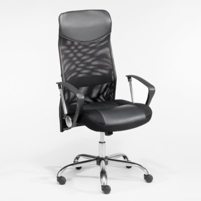 Fauteuil de bureau en cuir noir