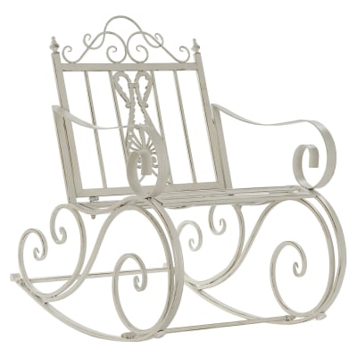Rocking chair en acier blanc 63x89x92 cm