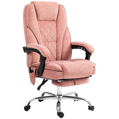 Chaise de bureau velours (100% polyester) rose 67x72x119 cm