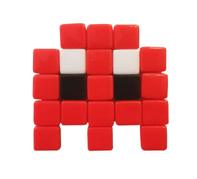 Mosaïque décorative en verre magnétique frigo fantome #01 rouge