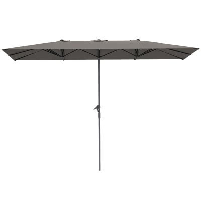 Parasol de jardin polyester gris foncé 451x264x264 cm
