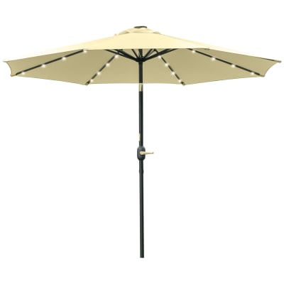 Parasol de jardin acier polyester beige 265x265x233 cm