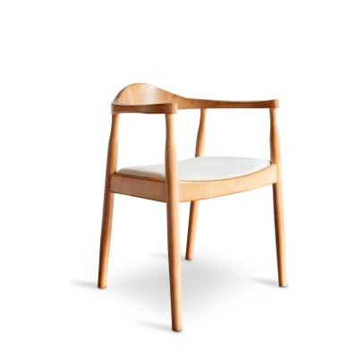 Chaise scandinave en orme massif clair