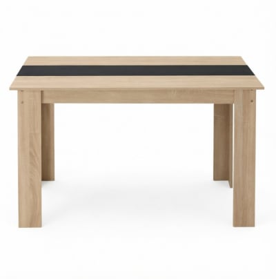 Table à manger en panneau de particules noir chêne 120x69 cm