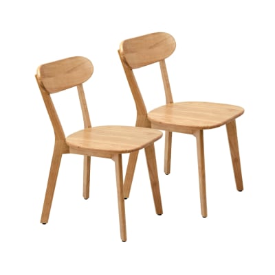 Lot de 2 chaises en hêtre clair dossier courbé