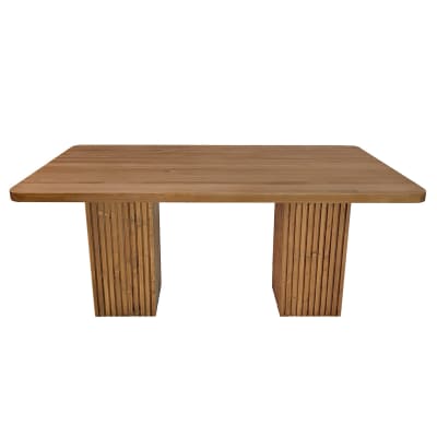 Table à manger en bois massif chêne avec pieds à lattes 200cm