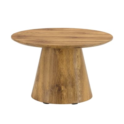 Table basse ronde ø60 cm effet bois naturel au design scandinave