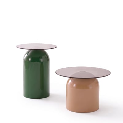 Ensemble de tables basses gigognes cloches ø40/50cm en verre trempé