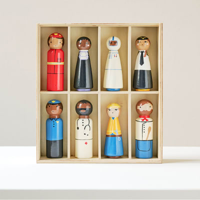 Figurines métiers en hêtre massif blanc