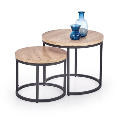 Tables gigognes rondes couleur bois