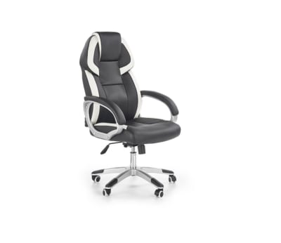 Fauteuil de bureau cuir noir et blanc