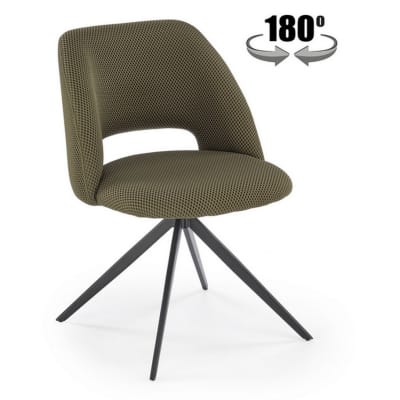 Chaise design vert olive pivotante a 180°