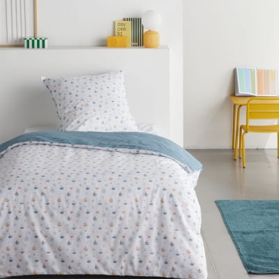Parure de lit 1 personne  140x190 cm blanc