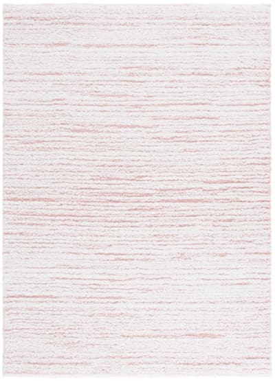 Tapis moderne en polyester rose/blanc, 122 x 183 cm