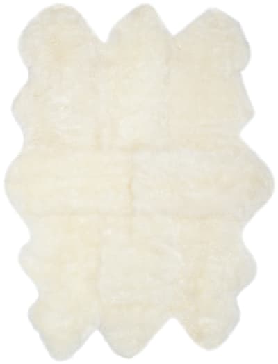 Tapis peau de mouton en peluche blanc, 165 x 231 cm