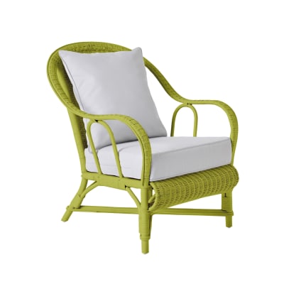 Fauteuil rotin laqué vert gazon