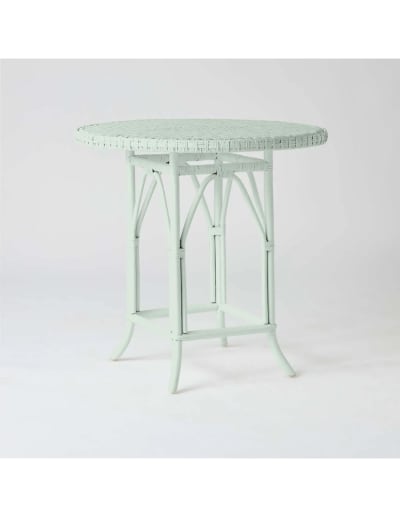 Table rotin laqué pistache