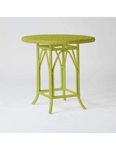Table rotin laqué vert gazon