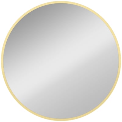 Miroir mural rond cadre en alliage d'aluminium doré