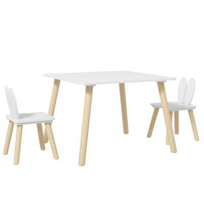 Table et chaises enfant design scandinave bois pin blanc