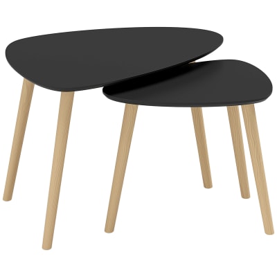 Tables basses gigognes lot de 2 bois noir