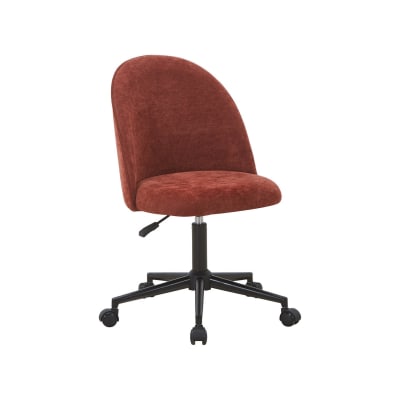 Chaise de bureau à roulettes tissu rouge