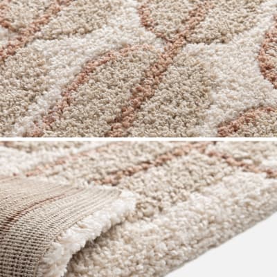 Tapis intérieur motif graphique beige, crème et rose 120x170cm