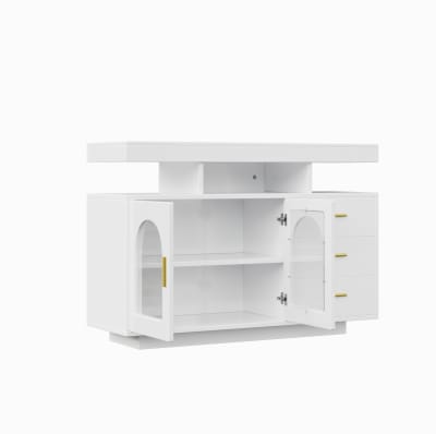 Buffets en panneaux de particules avec led blanc 120x40x80 cm