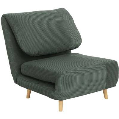 Fauteuil-lit convertible en polyester vert 82x89x83 cm