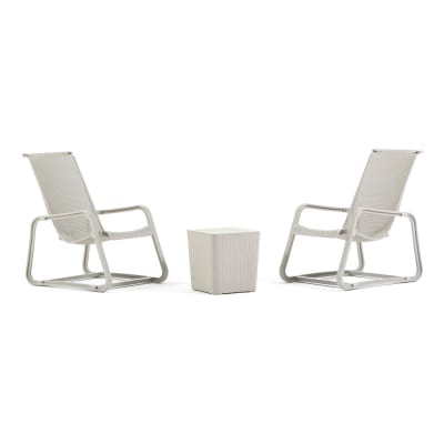 Set de 2 fauteuils d’extérieur avec table de rangement