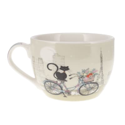 Bol en porcelaine chat à vélo paris 500 ml