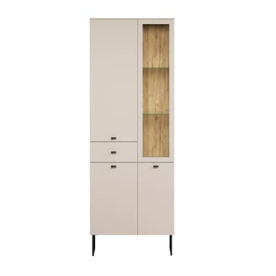 Vitrine 3 portes, 1 tiroir et 1 niche h197 cm - cashmere