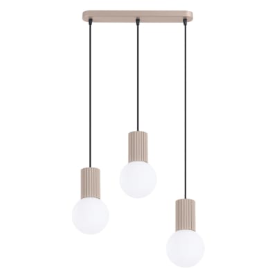 Suspension aluminium/verre taupe h 120 cm