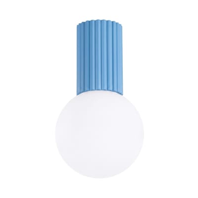 Plafonnier aluminium/verre bleu ciel h 21 cm