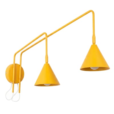 Applique acier jaune h 30 cm