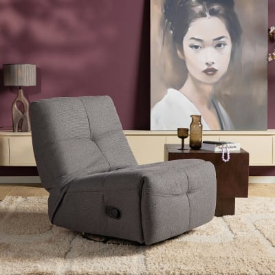 Fauteuil relax inclinable en tissu gris foncé
