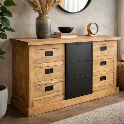Buffet industriel à porte coulissante 160 cm