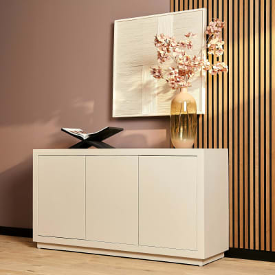 Buffet minimaliste bois sable 3 portes
