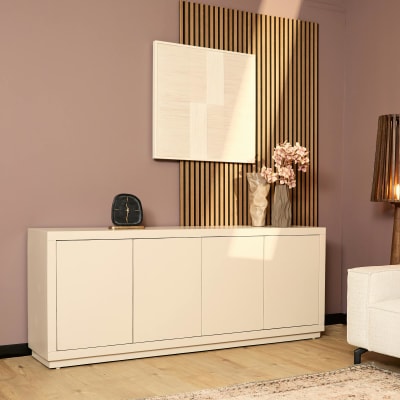 Buffet minimaliste bois sable 4 portes