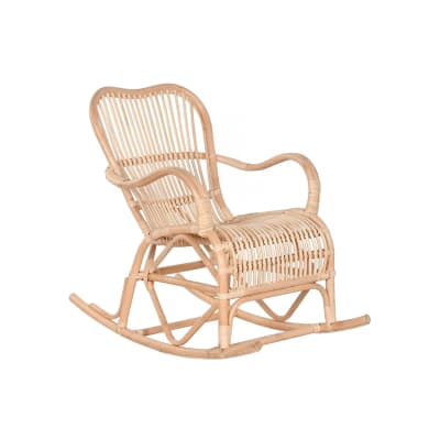 Fauteuil à bascule en rotin marron 64x102x90 cm