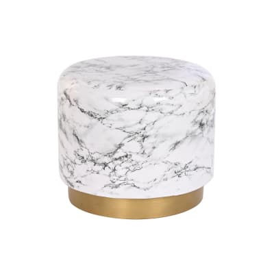 Table d'appoint effet marbre en fer blanc 50x50x45 cm
