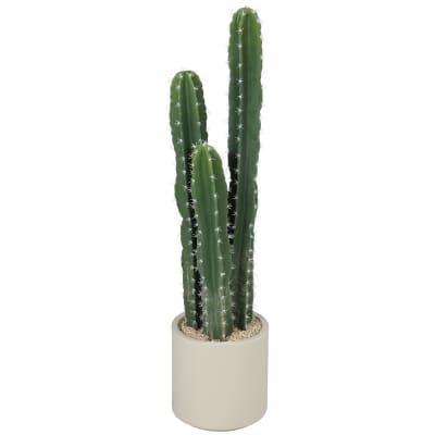 Cactus artificiel en pot tiges réglables grand réalisme pe vert