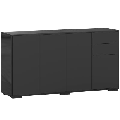 Buffet 2 tiroirs coulissants bois noir