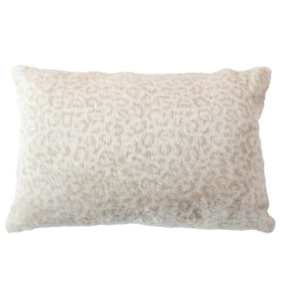 Coussin léopard effet fourrure – coussin décoratif - 40x60cm - ecru