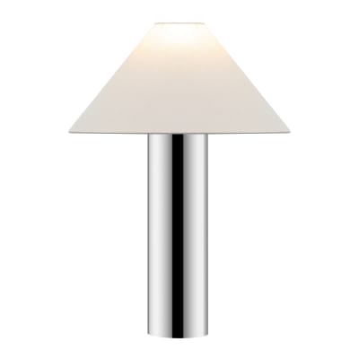 Lampe de table en métal/tissu, argent